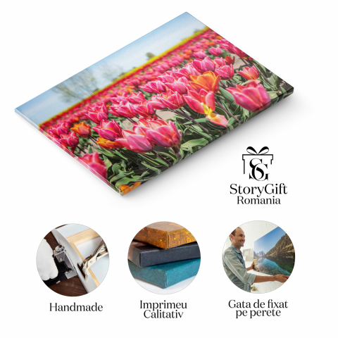 Tablou Canvas: Primăvara în Agricultură - Flori înflorite în Câmpul Rural, Marime 40x25CM [1]