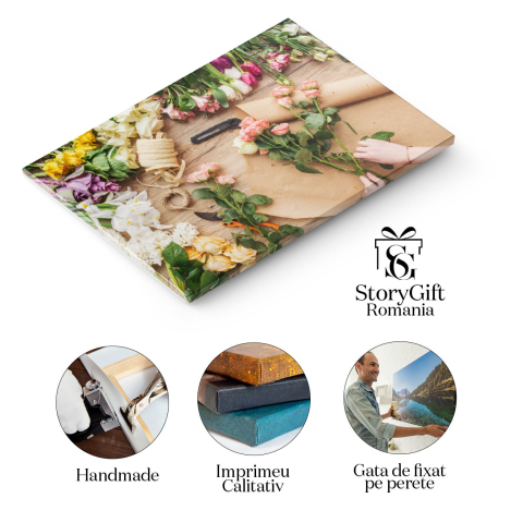 Tablou Canvas - Primavara in Floare - Flori Proaspete intr-un Buquet Minunat 40x25CM [1]