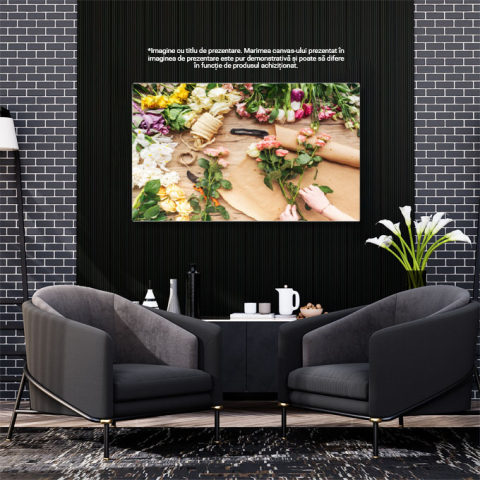 Tablou Canvas - Primavara in Floare - Flori Proaspete intr-un Buquet Minunat 40x25CM [2]