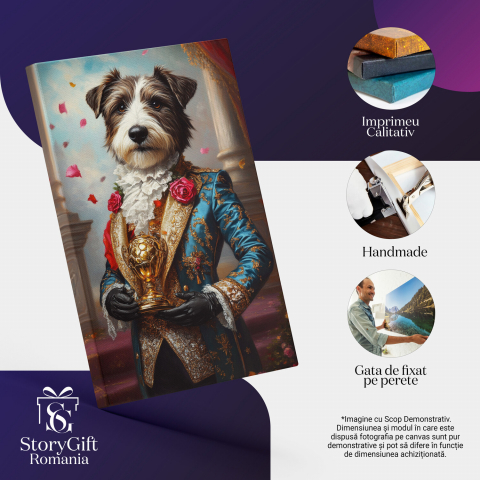  Tablou Canvas Personalizat Print Regal Cu Premiu De Aur Și Trandafiri RozMarime 70x50CM [3]