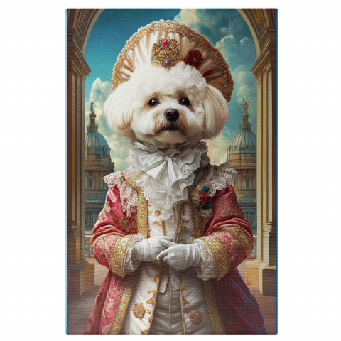 Regal -  Tablou Canvas Personalizat Print Regal Pe Balconul Palatului Cu Jachetă RoșieMarime 40x25CM