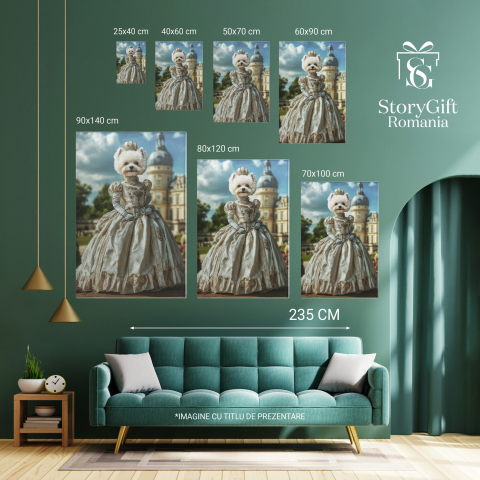  Tablou Canvas Personalizat Prințesa Regală Cu Rochie AlbăMarime 40x25CM [5]