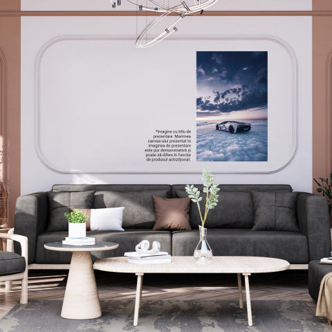 Printre Straturi de Nori - Plimbare cu Mașina Nouă în Întuneric și Lumină Stelară, Marime 40x25CM [3]