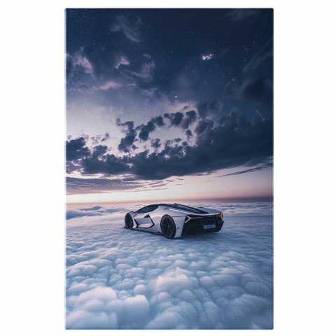 Printre Straturi de Nori - Plimbare cu Mașina Nouă în Întuneric și Lumină Stelară, Marime 40x25CM