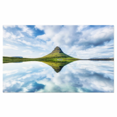 Peisaj - Priveliste Kirkjufell și Lacul – Islanda, Marime 40x25CM