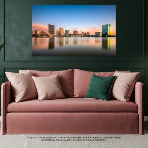 Tablou Canvas Privelisti la Golful San Francisco: Orașul și Marina în Zori, Marime 40x25CM [3]