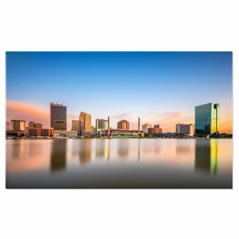 Tablou Canvas Privelisti la Golful San Francisco: Orașul și Marina în Zori, Marime 40x25CM