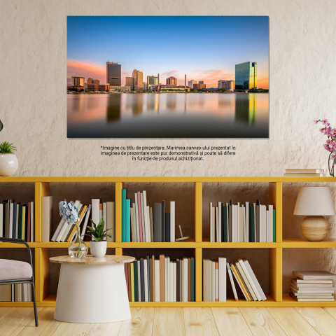 Tablou Canvas Privelisti la Golful San Francisco: Orașul și Marina în Zori, Marime 40x25CM [2]