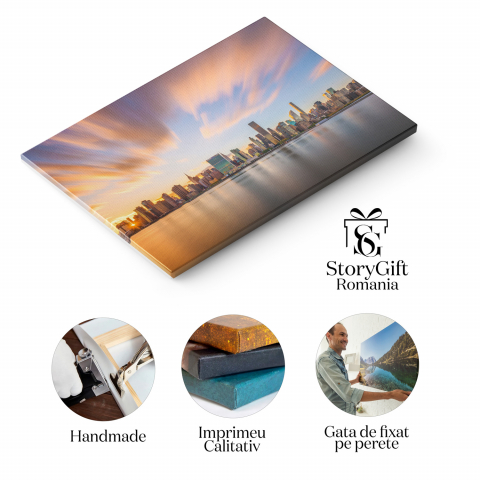 Privire la New York - Linia Orizontului Manhattanului în Lumina Apusului, Marime 40x25CM [1]