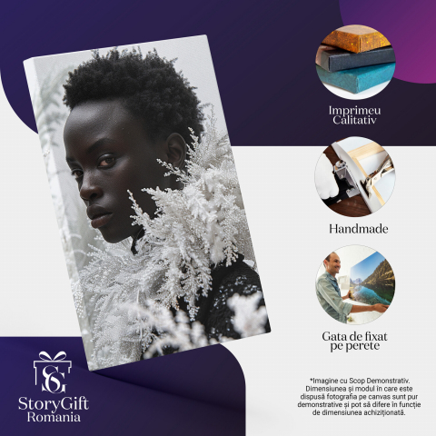 Tablou Canvas - Privirea Personajului Static în Lumea în Continuă Mișcare, Marime 40x25CM [1]