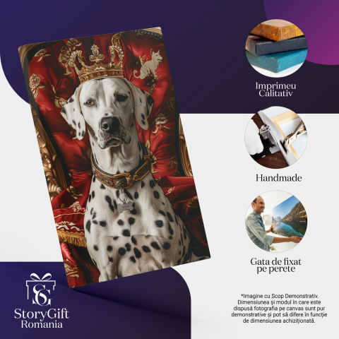 Tablou Canvas Privirea Regelui Dalmatian la Încoronare, Marime 40x25CM [1]