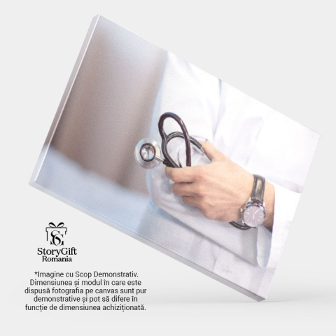 Tablou Canvas: Profesionalismul unui Doctor in Evaluarea Pacientului - Medicina, Diagnoza, Sanatate 40x25CM [3]
