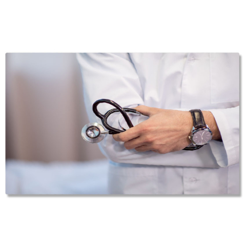 Meserii - Tablou Canvas: Profesionalismul unui Doctor in Evaluarea Pacientului - Medicina, Diagnoza, Sanatate 40x25CM