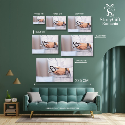 Tablou Canvas: Profesionalismul unui Doctor in Evaluarea Pacientului - Medicina, Diagnoza, Sanatate 40x25CM [4]