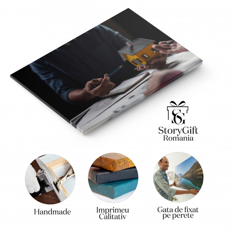 Tablou Canvas - Proiectare arhitecturala: blueprint si colaborare in echipa 100x70CM [1]