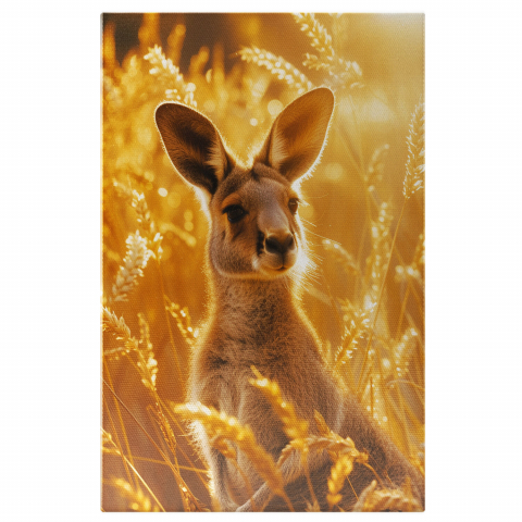 Pui de Cangur cu Urechi Mari în Lan de Spic - Pictură Digitală, Marime 40x25CM