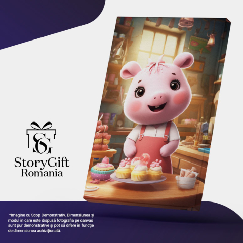 Tablou Canvas:  Purceluș și Deserturi- Personaj Animat Pictura Digitala 40x25CM [4]