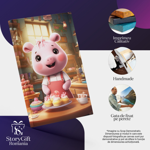 Purceluș și Deserturi - Pictură Digitală pentru Copii, Marime 40x25CM [1]