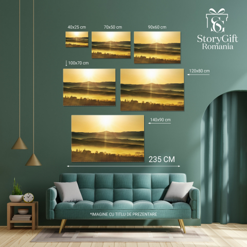 Răsărit Aurit peste Dealurile Întoarse, Marime 40x25CM [3]