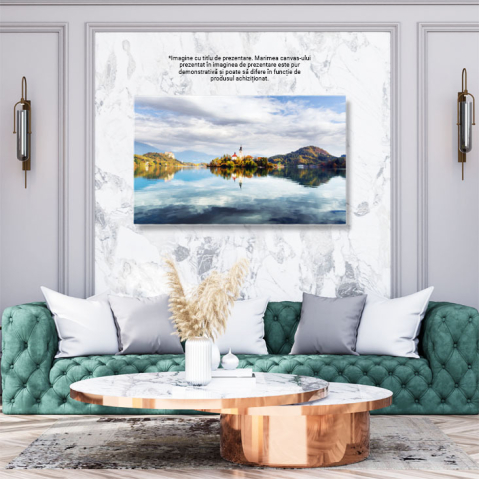 Tablou Canvas Rasarit de Soare Colorat pe Lacul Bled in Alpii Juliene Lac Bled, Slovenia, Alpii Juliene, Peisaj, Natura 1399 40x25CM [2]