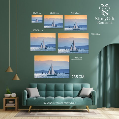 Răsărit de Soare peste Dealurile Întoarse, Marime 40x25CM [3]