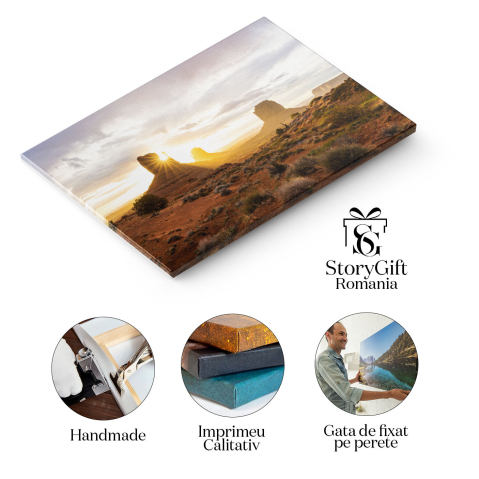 Tablou Canvas Rasarit Dramatic Vazut in Cunoscuta Monument Valley rasarit, peisaj, monument valley, natura, desert 1704 40x25CM [1]