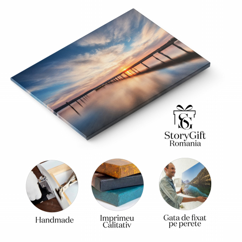 Tablou Canvas: Răsărit în Munți - Reflexii de Cer, Marime 40x25CM [1]