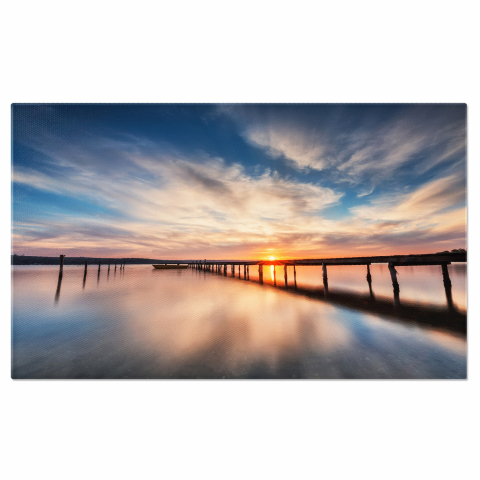 Peisaj - Tablou Canvas: Răsărit în Munți - Reflexii de Cer, Marime 40x25CM