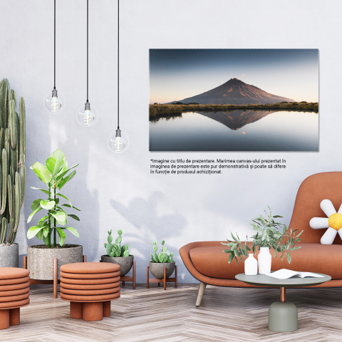 Tablou Canvas - Rasarit pe Lacul Egmont, Noua Zeelanda - Peisaj Linistit si Reflectare Serena 40x25CM [4]