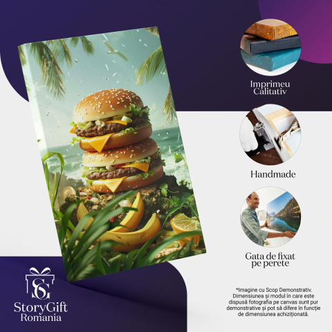 Răsfățul pe Nisip - Tablou Canvas cu McDonald's și Valurile Mării, Marime 40x25CM [1]