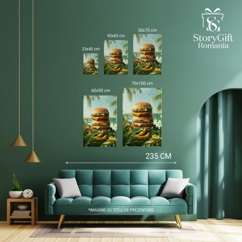 Răsfățul pe Nisip - Tablou Canvas cu McDonald's și Valurile Mării, Marime 40x25CM [3]