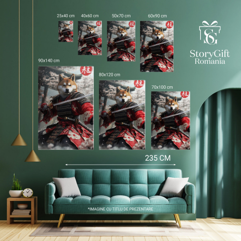  Tablou Canvas Personalizat Războinic Asiatic Cu Armură Și Sabie AlbăMarime 40x25CM [5]