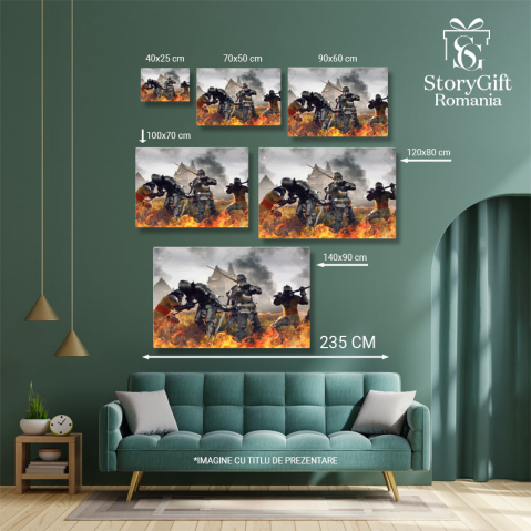 Tablou Canvas: Razboinic Medieval - Armura si Istorie in Lupta Cavalerilor 40x25CM [4]