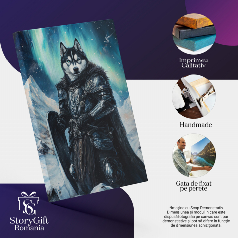  Tablou Canvas Personalizat Războinic La Polul Nord Cu Scut Și Armură MetalicăMarime 40x25CM [3]