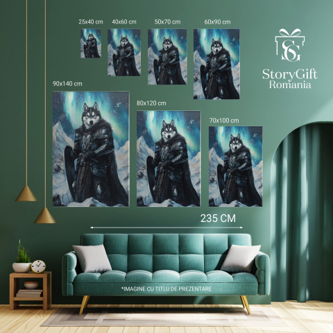  Tablou Canvas Personalizat Războinic La Polul Nord Cu Scut Și Armură MetalicăMarime 40x25CM [5]