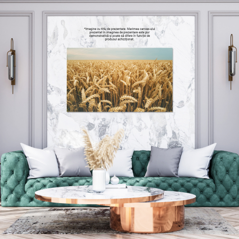 Tablou Canvas Recolta de Orz, Agricultura Bogata pe Camp 40x25CM [1]