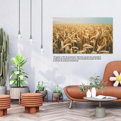Tablou Canvas Recolta de Orz, Agricultura Bogata pe Camp 40x25CM [3]