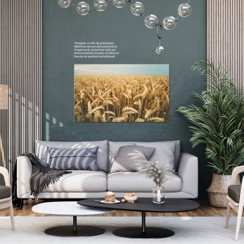 Tablou Canvas Recolta de Orz, Agricultura Bogata pe Camp 40x25CM [2]