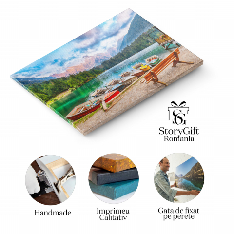 Reflectii la Apusul Lacului Fusine, Marime 40x25CM [1]