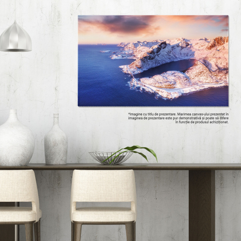 Reflexii și Apus în Munții Lofoten, Norvegia - O Magie Naturală, Marime 40x25CM [2]