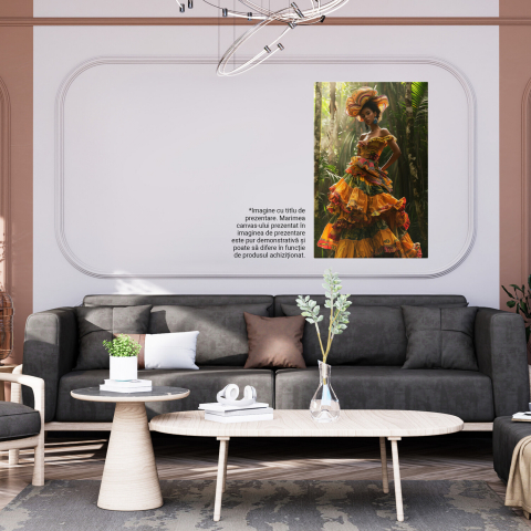 Refugiul Culorilor - Femeie Arăpeană în Oază Tropicală de Liniște, Marime 40x25CM [2]