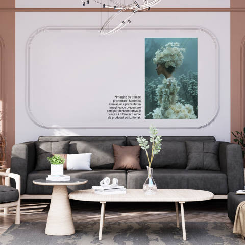 Refugiul Florilor Albe pe Domnița din Lână - Pictură Digitală în Ceata Naturii, Marime 40x25CM [3]