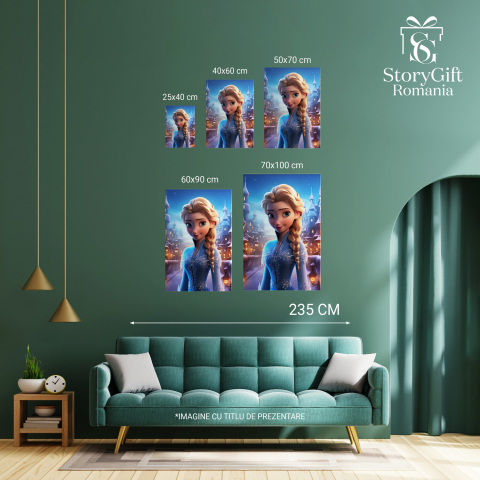 Prințesa Disney Elsa din Regatul de Gheață - Pictură Digitală, Marime 40x25CM [2]