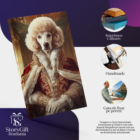  Tablou Canvas Personalizat Rege Regal Cu Haină De Blană Roșie Și Medalion De AurMarime 140x90CM [3]