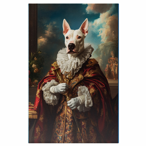 Personalizate cu Animalul Tau -  Tablou Canvas Personalizat Rege Regal Cu Haină Roșie Și Detalii AuriiMarime 140x90CM