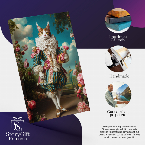 Tablou Canvas Personalizat - Animal Rege în Grădină cu FloriMarime 40x25CM [3]