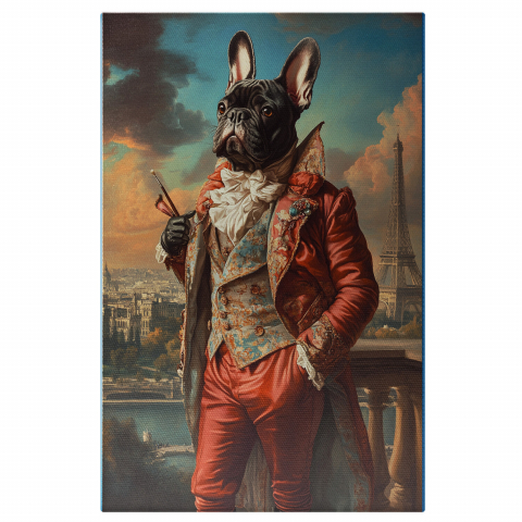 Regal -  Tablou Canvas Personalizat Rege În Paris Cu Ținută Aristocrată Și PensuleMarime 40x25CM