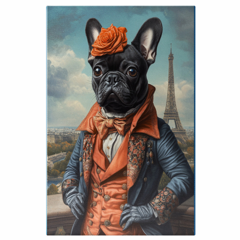 Atracții Turistice - Tablou Canvas Personalizat - Animal Regal la Paris în Ținută Albastră
Marime 40x25CM