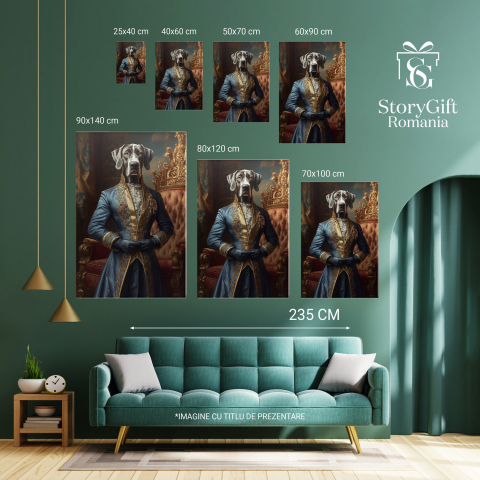  Tablou Canvas Personalizat Rege Regal Cu Jachetă Albastră Și Detalii AuriiMarime 40x25CM [5]