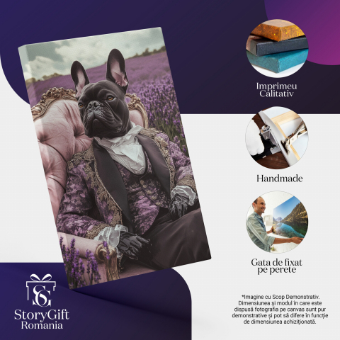 Tablou Canvas Personalizat - Animal Rege în Costum Aristocrat pe Fotoliu
Marime 40x25CM [3]